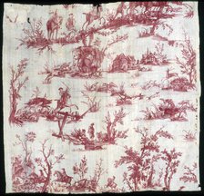 La Chasse au cerf et au sanglier (Furnishing Fabric), France, c. 1780. Creator: Christophe-Philippe Oberkampf.