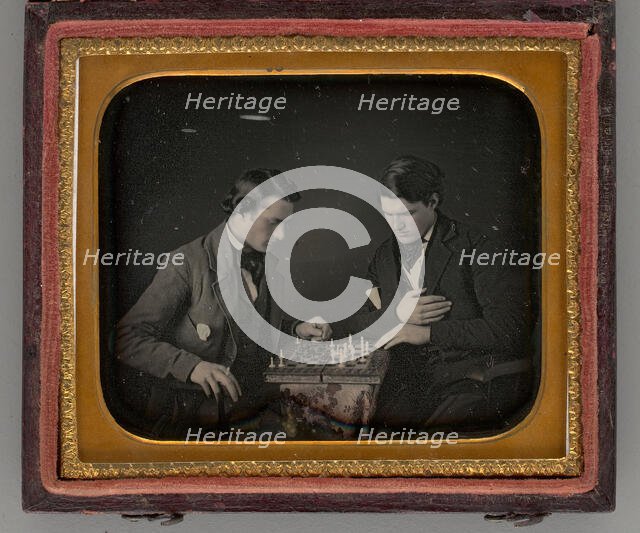 Untitled (Two Men Playing Chess), 1852. Creators: Charles Richard Meade, Henry W. Meade.