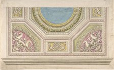 Design for a Decorated Ceiling, 19th century. Creator: Anon.