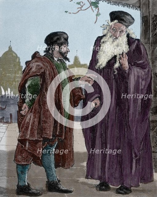 Shylock and Tubal, 19th century.  Creator: Unknown.