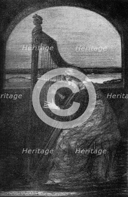 'The Harp Player', 1900. Artist: Unknown