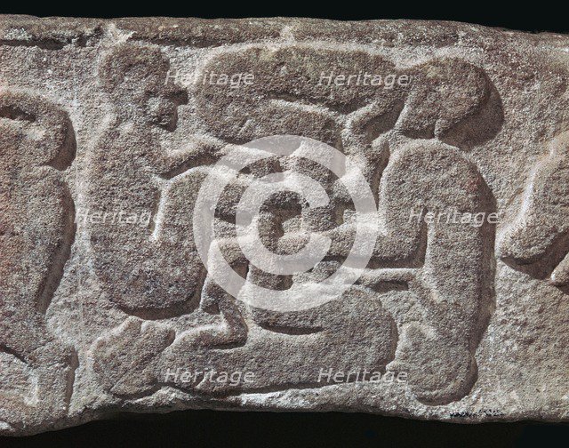 Human swastika motif from a Pictish grave-slab, 7th century Artist: Unknown