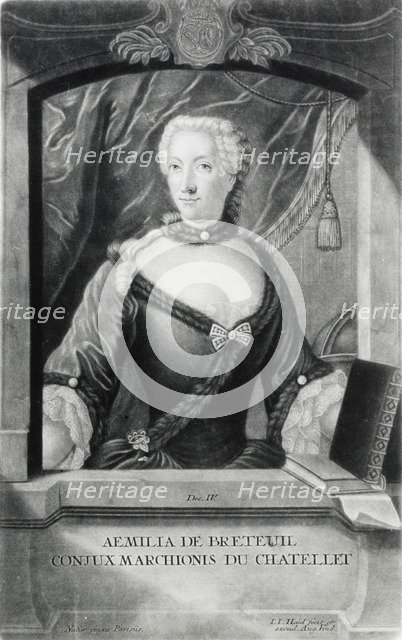 Émilie du Châtelet, 18th century French mathematician, physicist, and author. Artist: Unknown