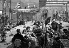 Saloon of the steam-ship Quetta, 1881. Creator: W. I. Mosses.