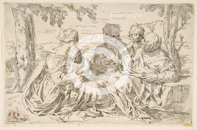 Holy Family with Saint Elizabeth and Saint John the Baptist, ca. 1639. Creator: Simone Cantarini.