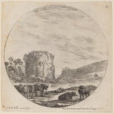 Landscape with Antique Ruins, 1646. Creator: Stefano della Bella.