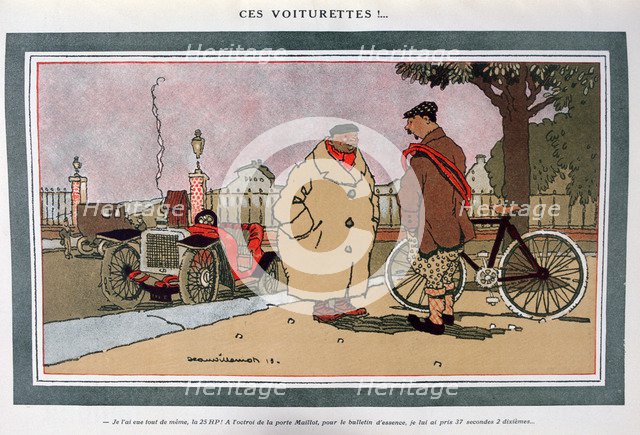 'Ces voiturettes!', French motoring cartoon', 1913. Artist: Jean Villemot