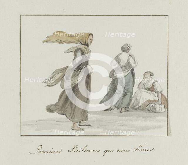First Sicilians who see the travelers, 1778. Creator: Louis Ducros.