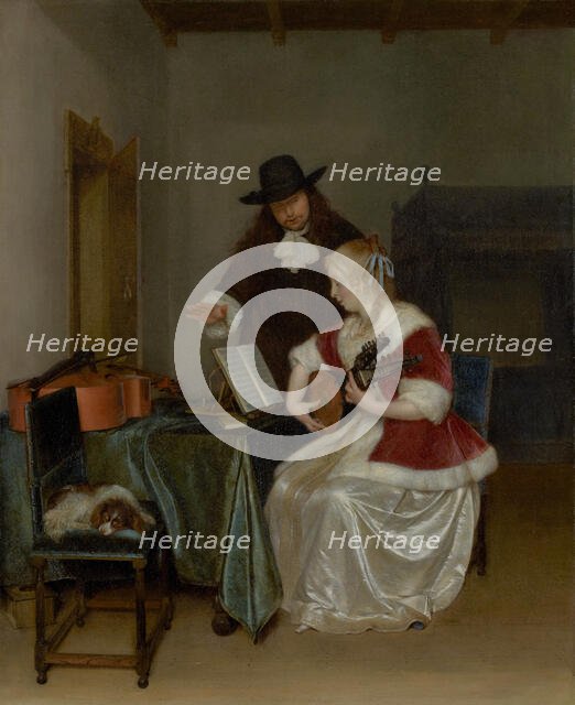 The Music Lesson, about 1668. Creator: Gerard Terborch II.