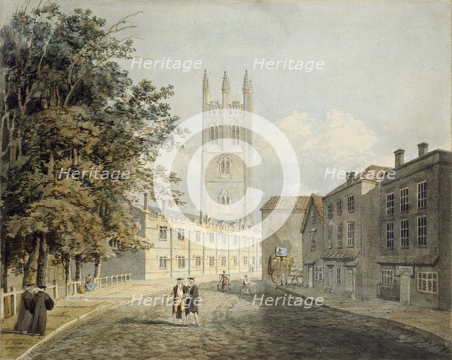 Magdalen College and the Eastern End of the High Street, Oxford, 1795. Artist: Rev Robert Nixon.