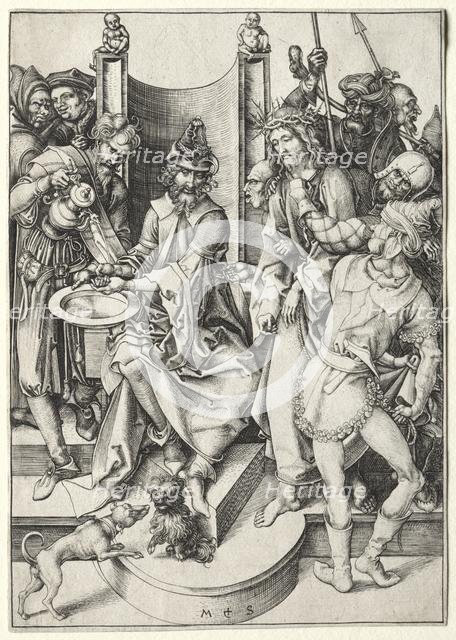 The Passion: Christ Before Pilate. Creator: Martin Schongauer (German, c.1450-1491).
