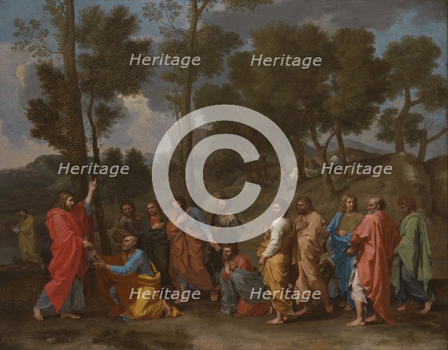 The Sacrament of Ordination (Christ presenting the Keys to Saint Peter). Artist: Poussin, Nicolas (1594-1665)