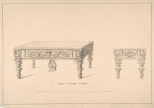 Design for Square Pianoforte, Grecian Style, 1835-1900. Creator: Robert William Hume.
