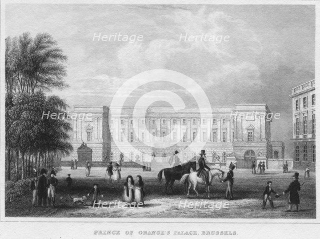 'Prince of Orange's Palace, Brussels', 1850. Artist: Shury & Son.