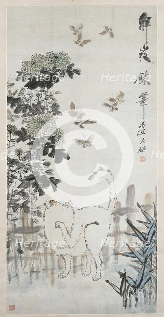 Cat and Butterfly, 19th century. Creator: Xugu.