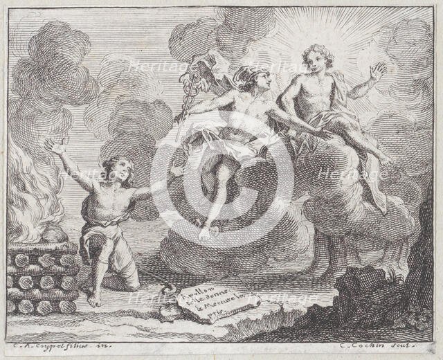Apollo, Mercury, and the Shepherdesses, Fable X in La Motte, Fables Nouvelles, 1719., 1719. Creator: Charles-Nicolas Cochin.
