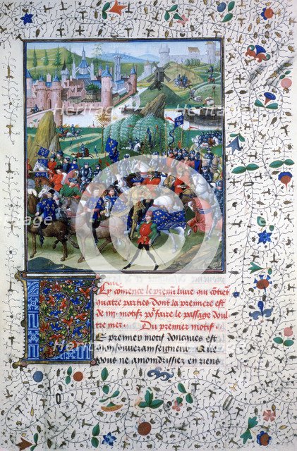 The King of France leaving for the Crusades, c1336, (1455). Artist: Unknown