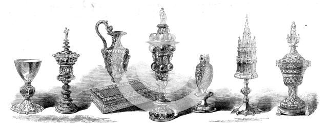 The Loan Collection, South-Kensington: Chalice, cups, ewer, pyx, 1862. Creator: Unknown.