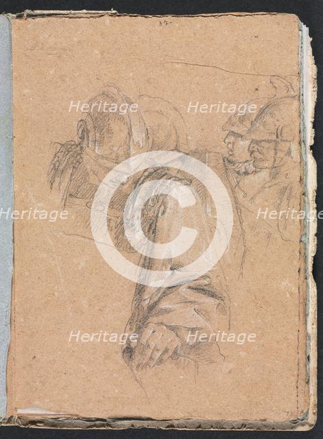 Verona Sketchbook: Soldiers (page 73), 1760. Creator: Francesco Lorenzi (Italian, 1723-1787).