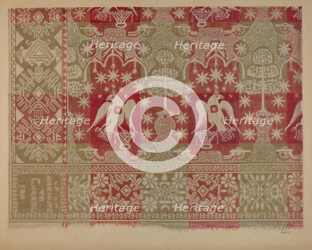 Commemorative Coverlet, c. 1939. Creator: John Wilkes.