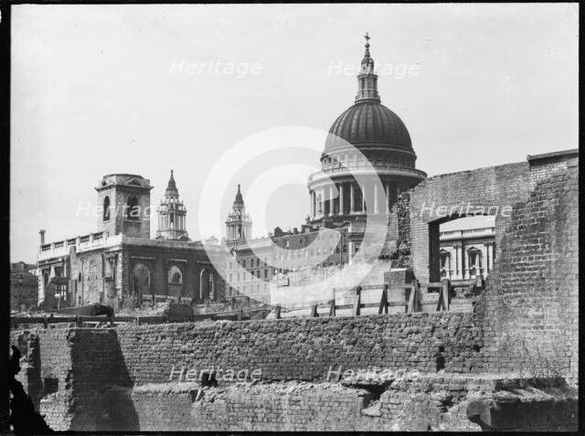 St Paul's Cathedral, St Paul's Churchyard, City of London, City of London, GLA, 1941-1945. Creator: Charles William  Prickett.