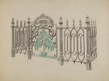 Cast Iron Gate and Fence, c. 1936. Creator: Ray Price.
