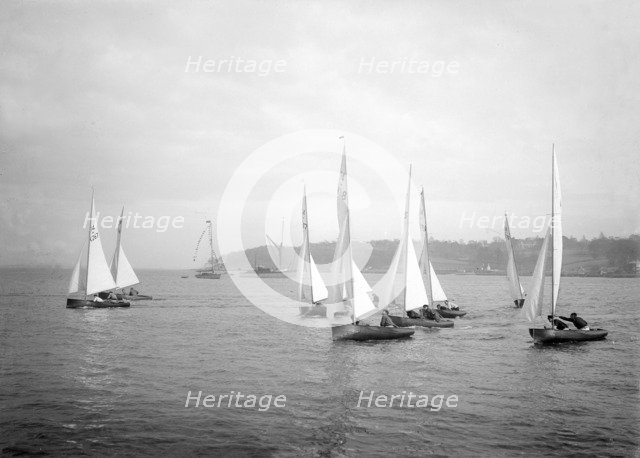 Start of International 14 dinghy race from Island Sailing Club, 1934. Creator: Kirk & Sons of Cowes.