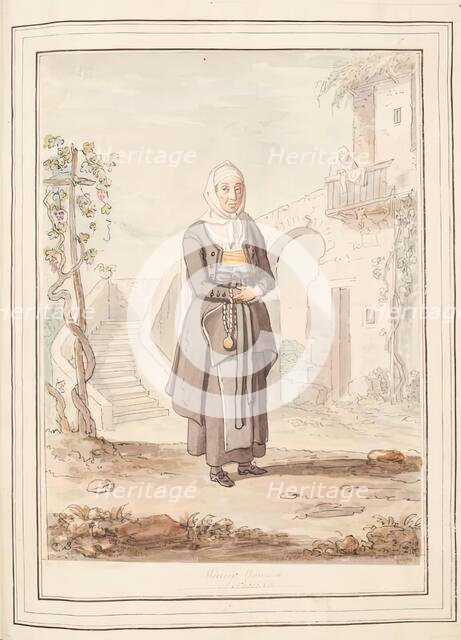 A Widow Woman of Procida, leaf from 'A Collection of Dresses by David Allan Mostly from Nature',1776 Creator: David Allan.