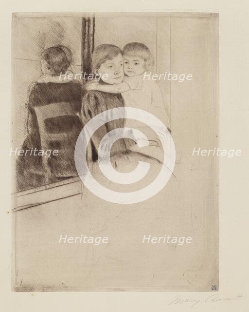 The Mirror, c. 1891. Creator: Mary Cassatt.