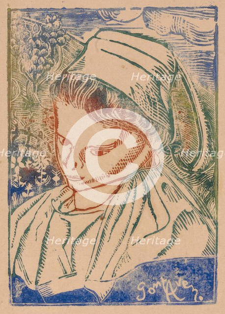 Bretonne de Pont-Aven (Breton Woman from Pont-Aven), about 1896. Creator: Armand Seguin.