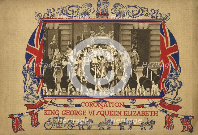 'The King and Queen Leaving Buckingham Palace', 1937. Creator: Photochrom Co Ltd of London.