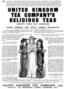 Advertisement for the United Kingdom Tea Company, 1898. Creator: Unknown.