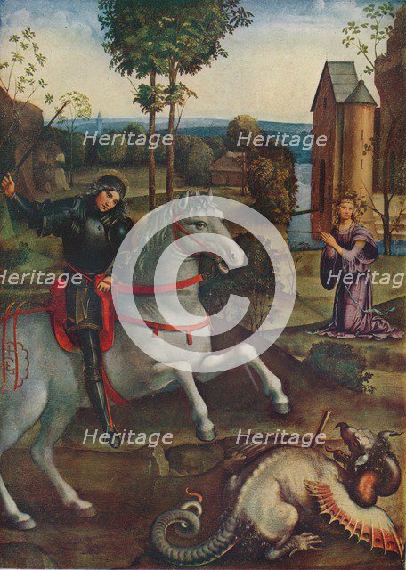 'St. George and the Dragon', c15th century. (1941). Artist: H Granville Fell