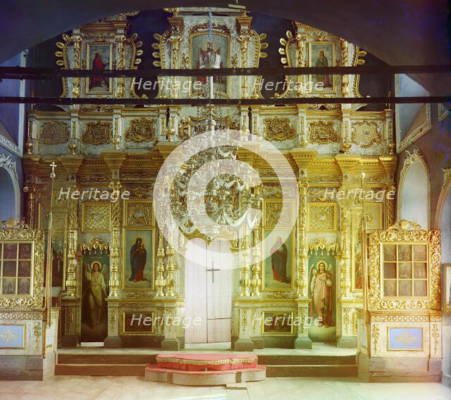 Iconostasis in Trinity Cathedral in the city of Ialutorovsk, 1912. Creator: Sergey Mikhaylovich Prokudin-Gorsky.