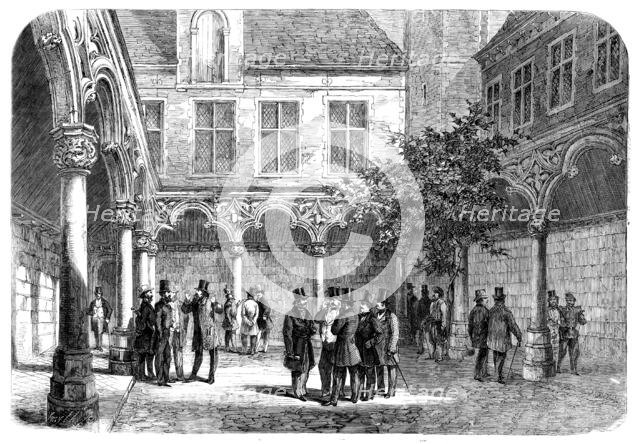 The Bourse at Antwerp, recently destroyed by fire, 1858. Creator: Smyth.