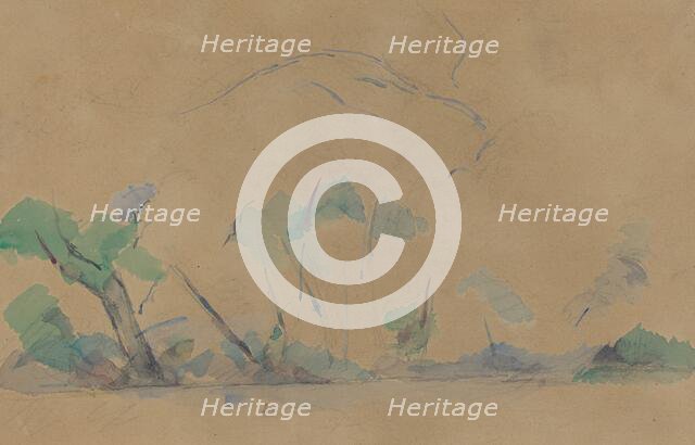 Mont Sainte-Victoire [recto], c. 1895. Creator: Paul Cezanne.