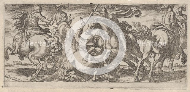 Six Cavalrymen in Combat, from Battle Scenes I, ca. 1590-1630. Creator: Antonio Tempesta.
