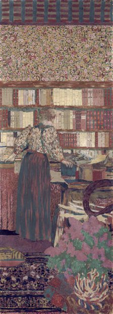 Figures in an interior. The choice of books, 1896. Creator: Edouard Vuillard.