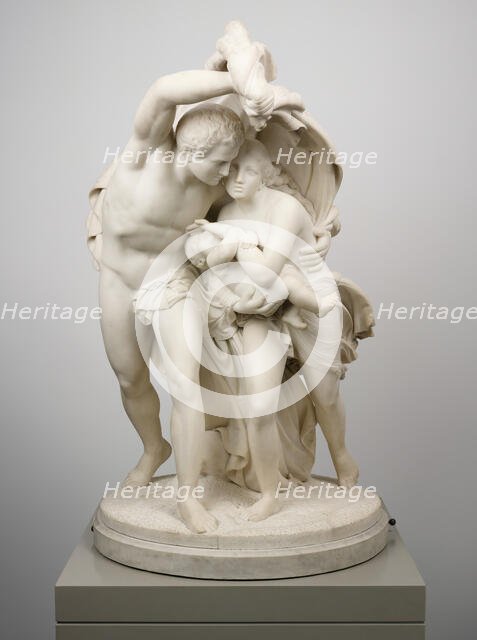 Flight from Pompeii, 1873. Creator: Giovanni Maria Benzoni.