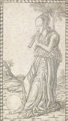 Euterpe (Euterpe XVIII), ca. 1465-67. Creator: Master of the E-Series Tarocchi.