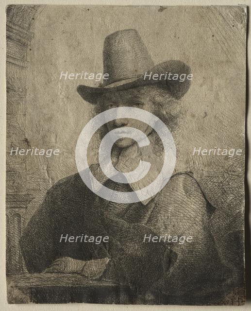 Portrait of a Man with a High Hat, 1642/1651. Creator: Ferdinand Bol (Dutch, 1616-1680).