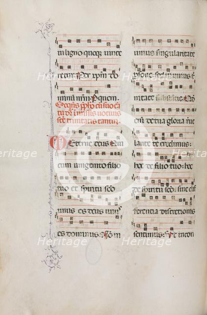 Missale: Fol. 182v: Music for various ordinary prayers, 1469. Creator: Bartolommeo Caporali (Italian, c. 1420-1503).
