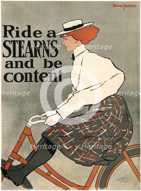 Ride a Stearns, 1896. Artist: Penfield, Edward (1866-1925)