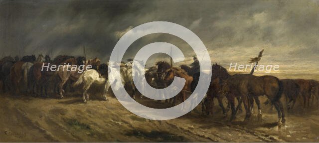 Horses, 1878. Creator: Gustave Colsoulle.