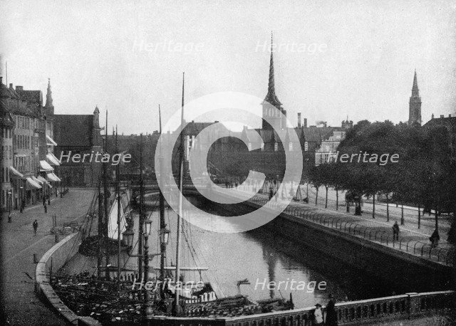 Street scene in Copenhagen, Denmark, 1893.Artist: John L Stoddard