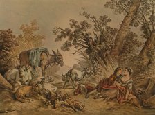 'La Grande Pastorale, No. 602', (Pastoral Scene), c1740-1770, (1913). Artist: Gilles Demarteau.