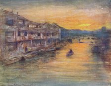 'On the Great Canal, Osaka', c1887, (1901). Artist: Mortimer L Menpes.