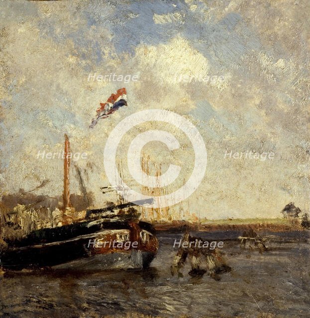 Le chaland, between 1850 and 1853. Creator: Felix Francois Georges Philibert Ziem.