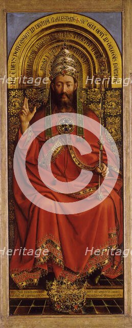 The Ghent Altarpiece. Adoration of the Mystic Lamb: God Almighty, 1432. Creator: Eyck, Jan van (1390-1441).