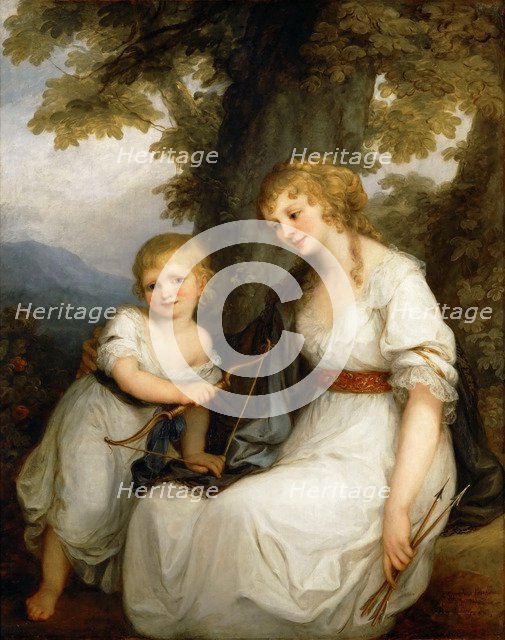 Portrait of Barbara Juliane von Krüdener (1764-1824) With Her Son Paul. Artist: Kauffmann, Angelika (1741-1807)